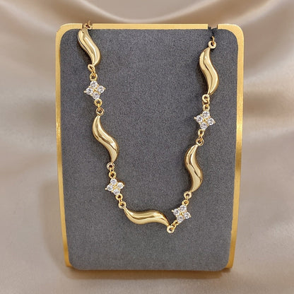 Crystal Flower Wave Bracelet