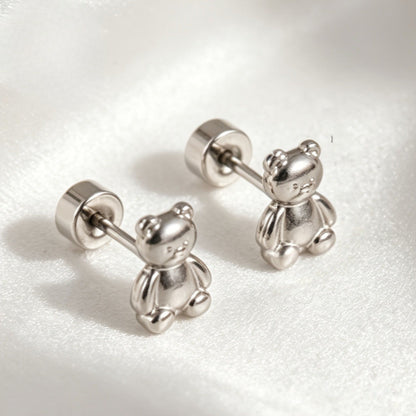 3D Teddy Bear Stud Earrings