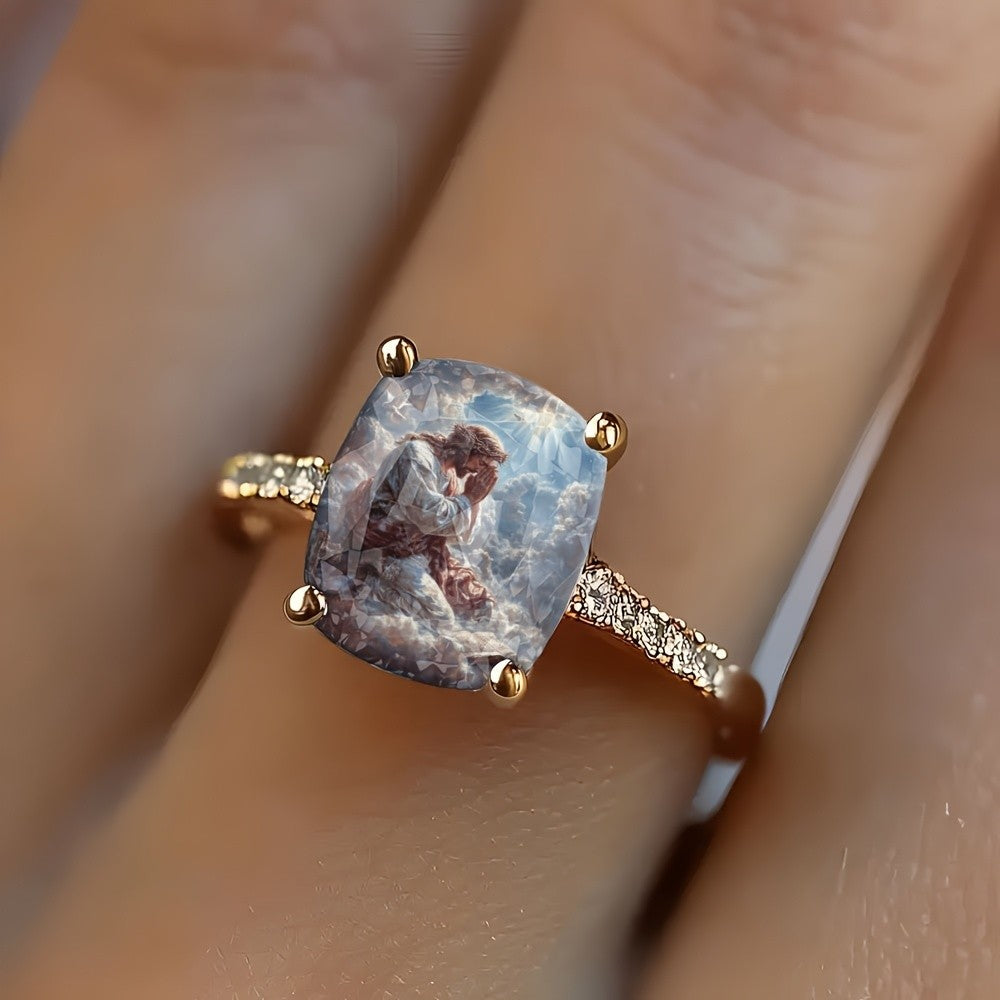 Praying Figure Square Ring