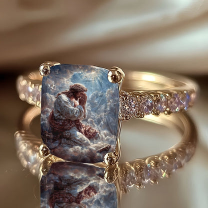 Praying Figure Square Ring