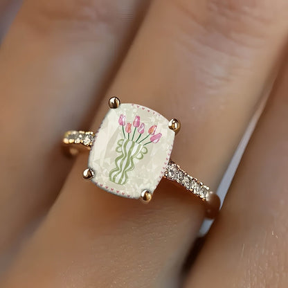 Tulip Vase Square Ring