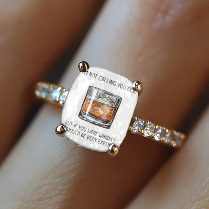 Whiskey Glass Square Ring