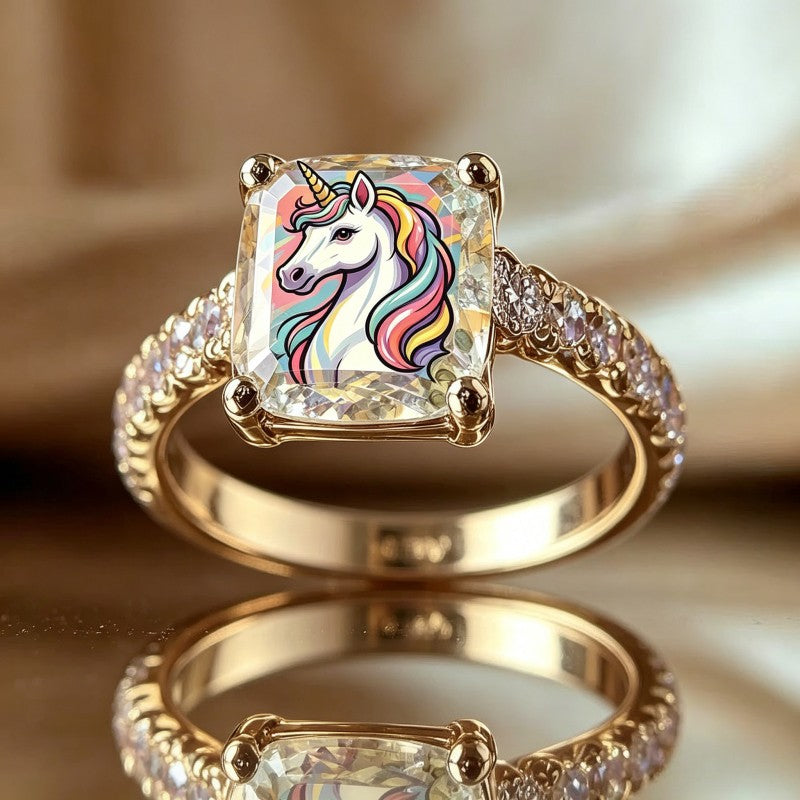 Rainbow Unicorn Square Ring