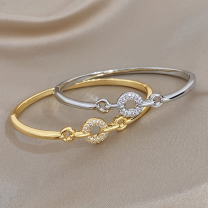 Crystal Circle Link Bracelet