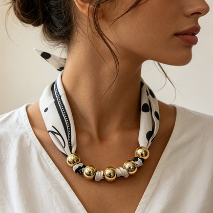 Paisley Beaded Scarf Necklace