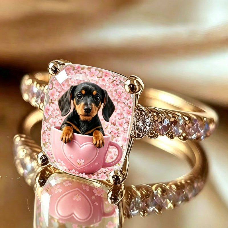 Dachshund Teacup Ring