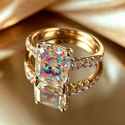 Colorful Headphone Square Ring