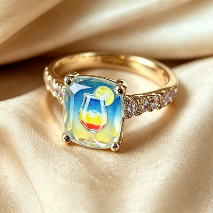 Colorful Cocktail Square Ring