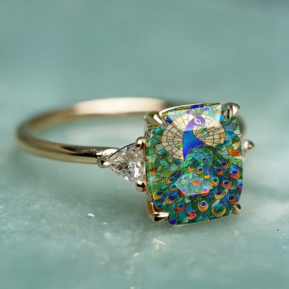 Colorful Peacock Ring