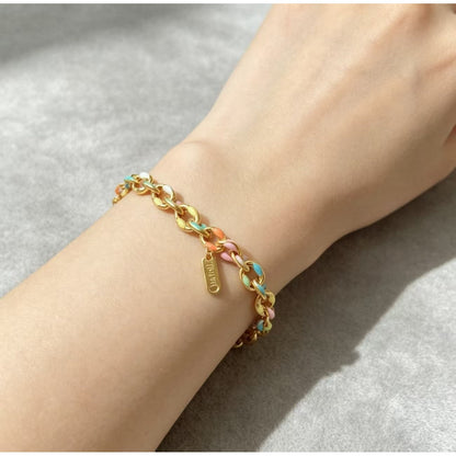 Colorful Enamel Link Bracelet
