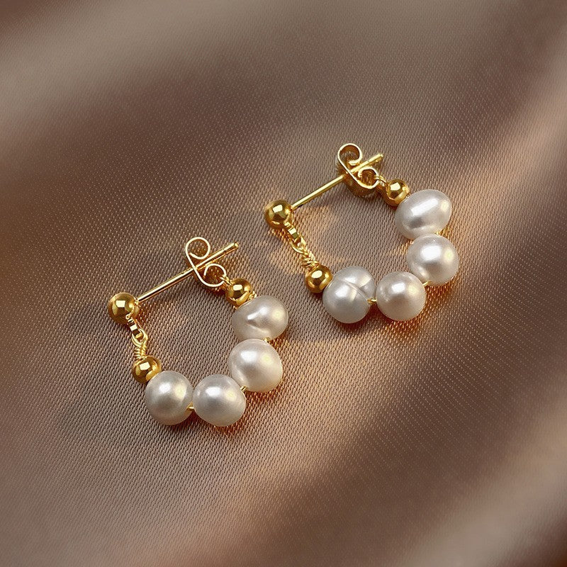 Baroque Pearl Circle Earrings