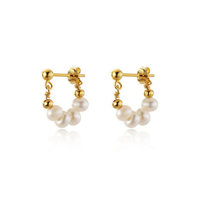 Baroque Pearl Circle Earrings