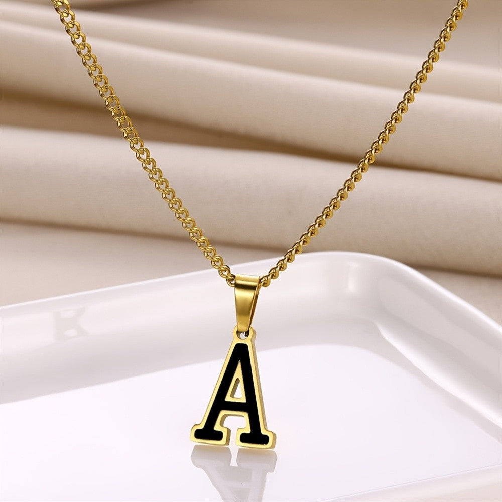 Bold Block Letter Initial Necklace