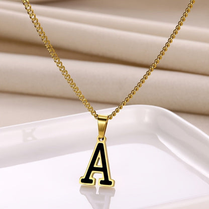 Bold Block Letter Initial Necklace