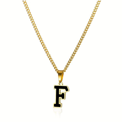 Bold Block Letter Initial Necklace
