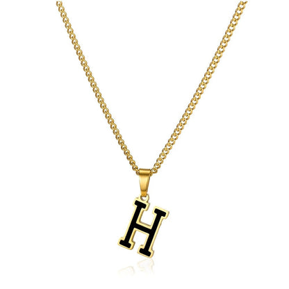 Bold Block Letter Initial Necklace