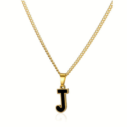 Bold Block Letter Initial Necklace