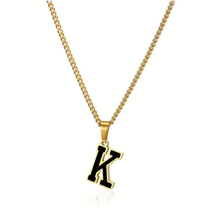 Bold Block Letter Initial Necklace