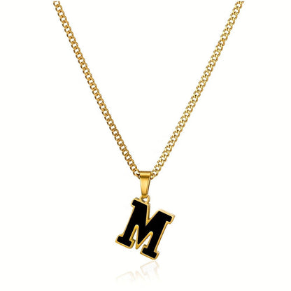 Bold Block Letter Initial Necklace