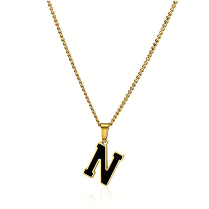 Bold Block Letter Initial Necklace