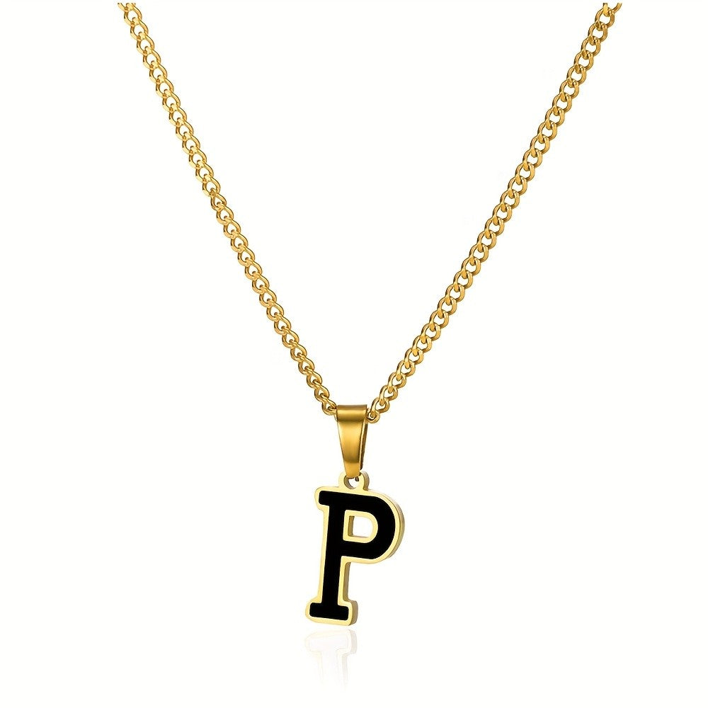 Bold Block Letter Initial Necklace