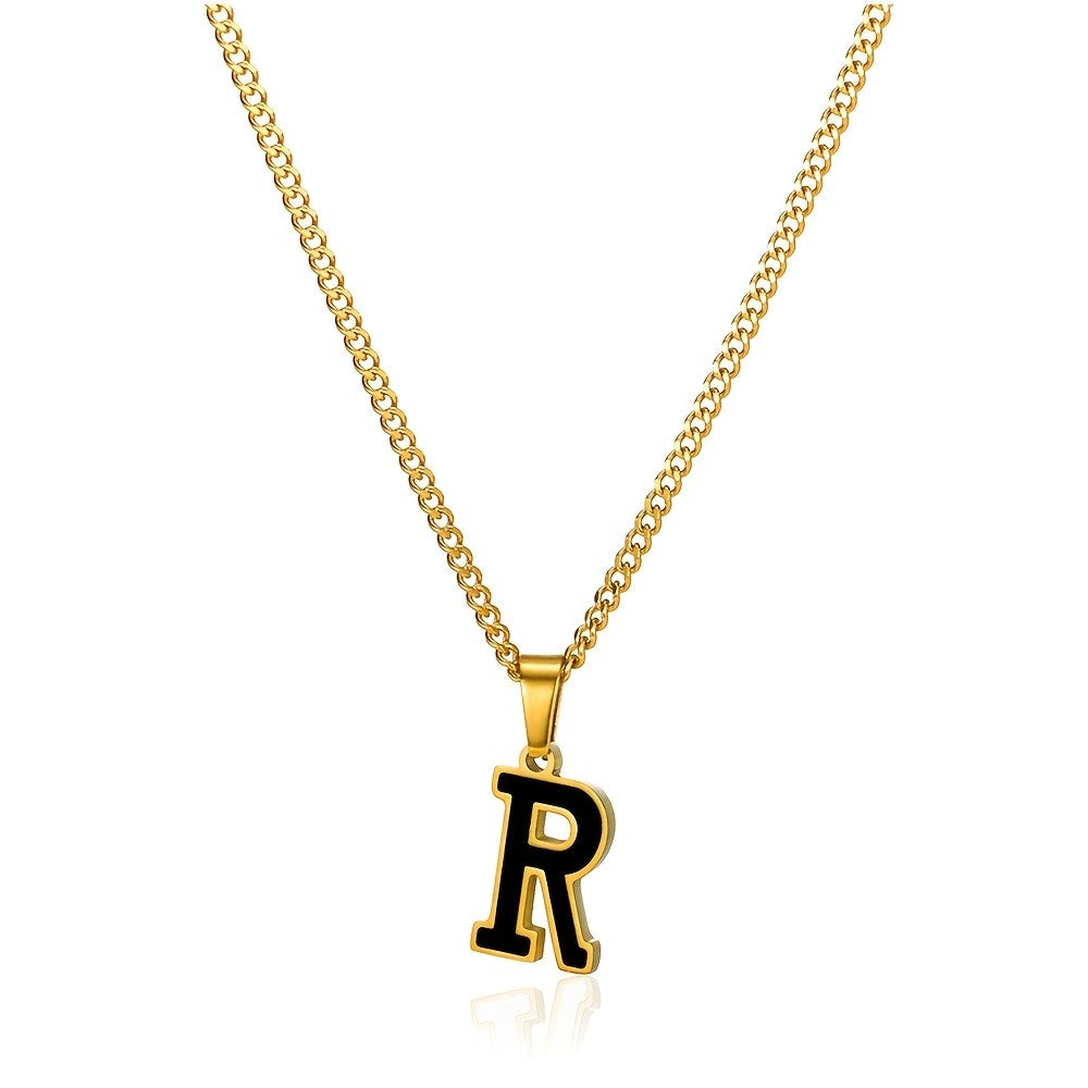 Bold Block Letter Initial Necklace