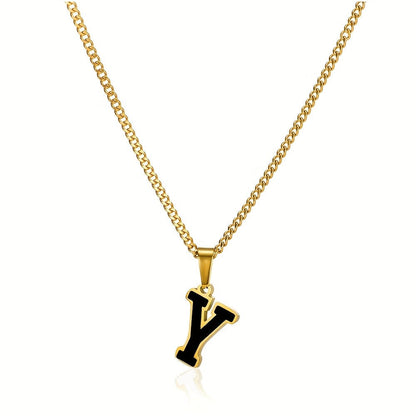 Bold Block Letter Initial Necklace