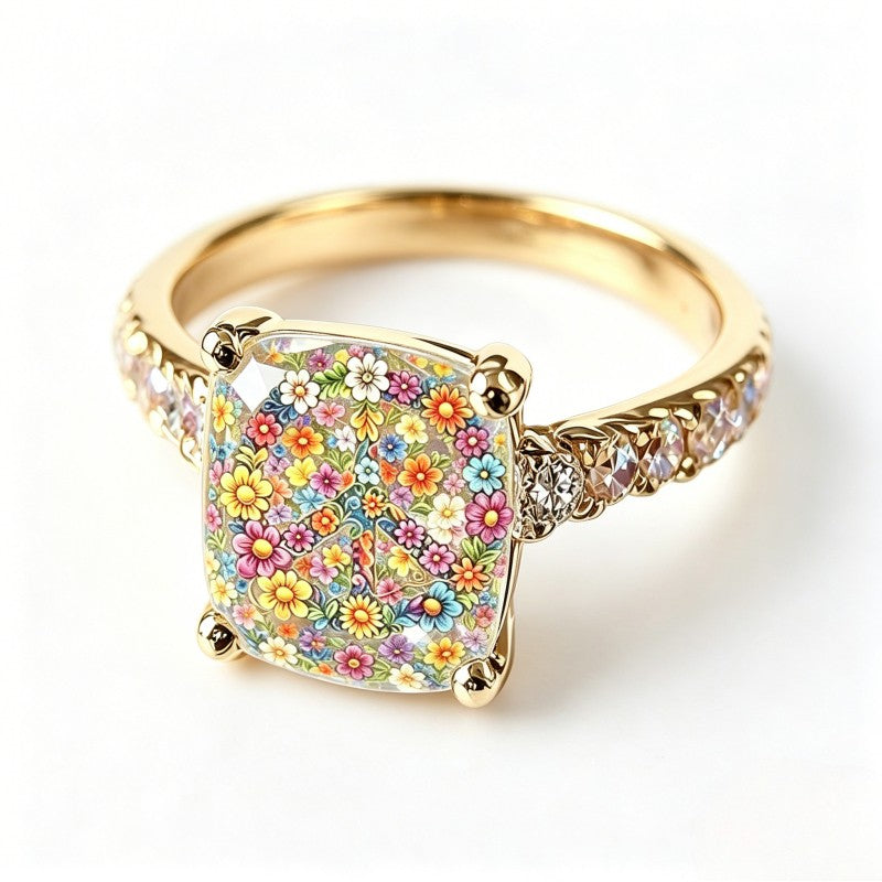 Colorful Floral Garden Ring