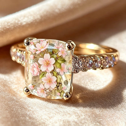 Cherry Blossom Square Ring