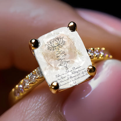 Lotus Square Statement Ring
