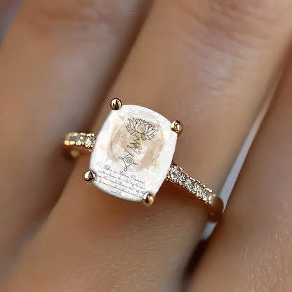 Lotus Square Statement Ring