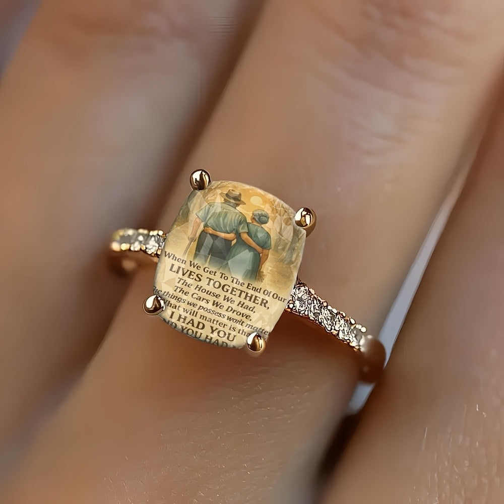 Couple Silhouette Square Ring