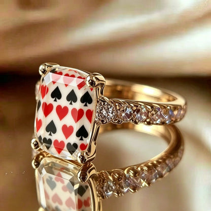 Playing Card Square Ring