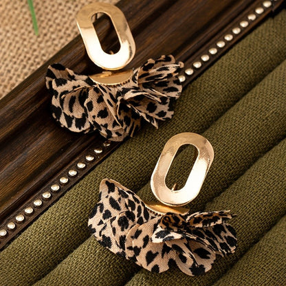 Leopard Print Bow Earrings