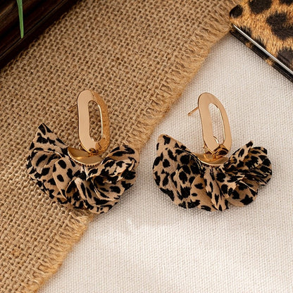 Leopard Print Bow Earrings