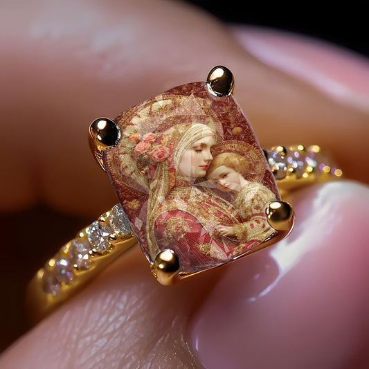 Madonna & Child Square Ring