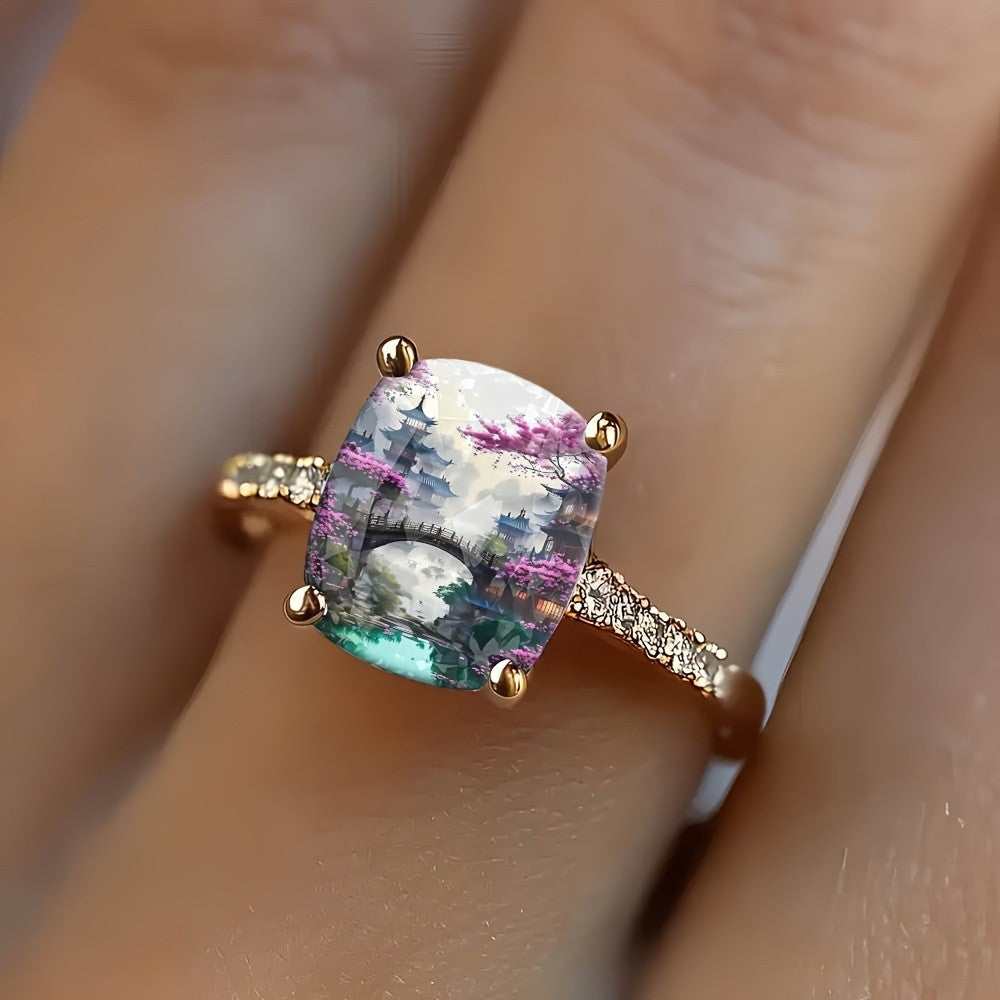 Pagoda Garden Square Ring