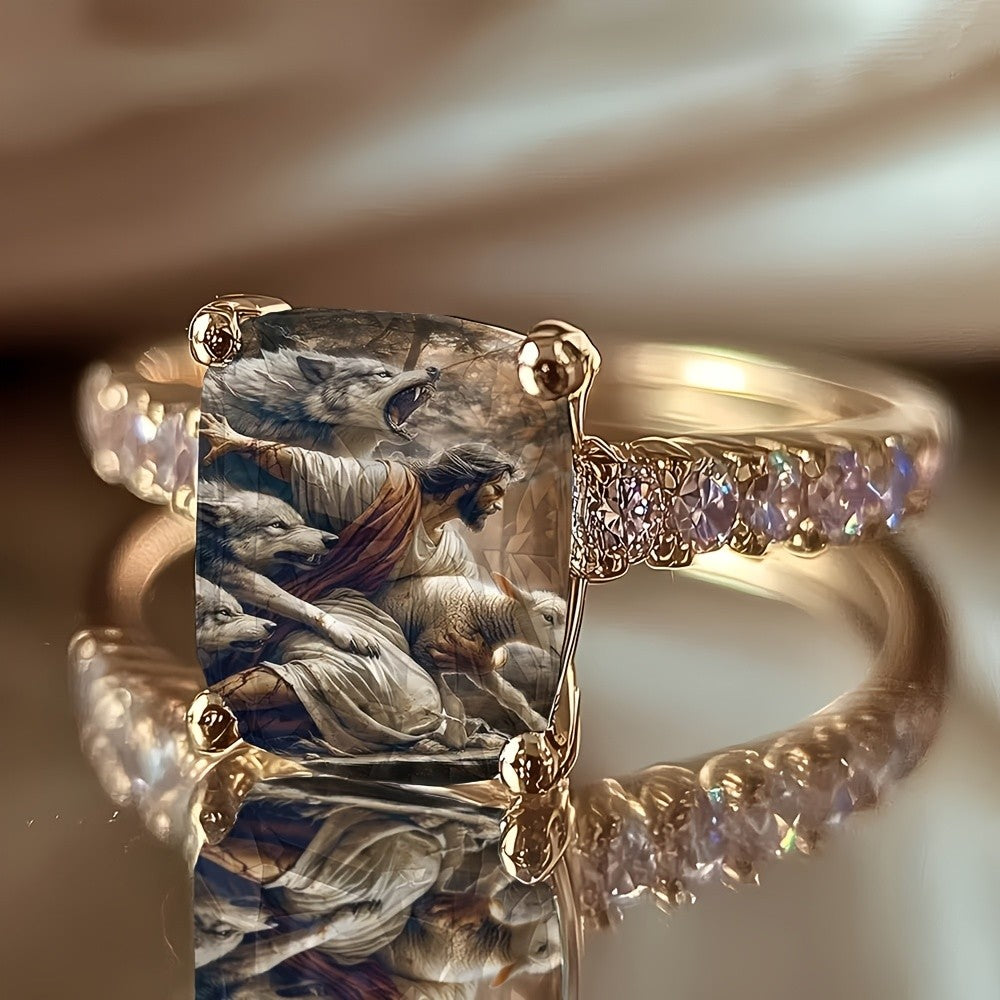 Wolf & Saint Square Ring
