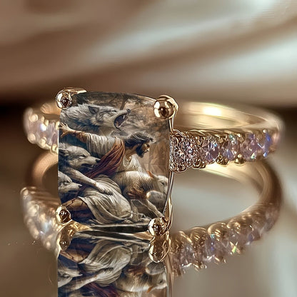Wolf & Saint Square Ring
