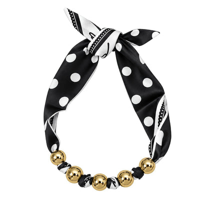 Polka Dot Scarf Bead Necklace