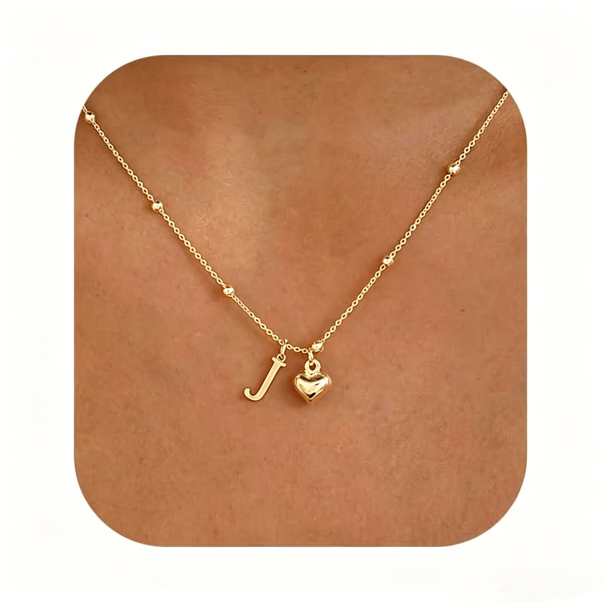 Initial Z Beaded Chain Necklace