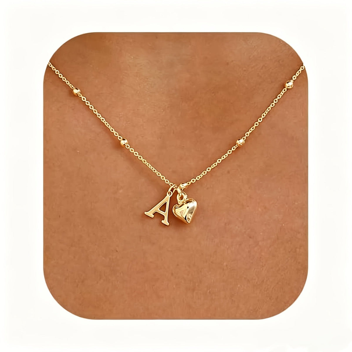 Initial Z Beaded Chain Necklace