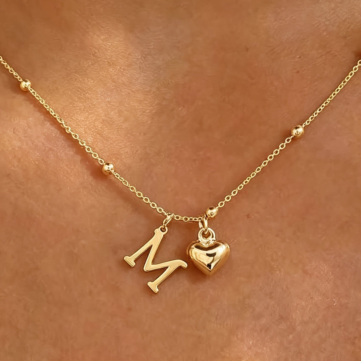 Initial Z Beaded Chain Necklace