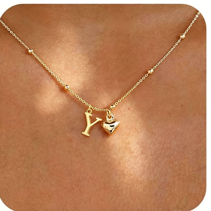 Initial Z Beaded Chain Necklace