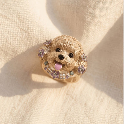 Crystal Puppy Ring