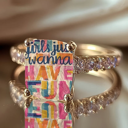 Colorful Graffiti Square Ring