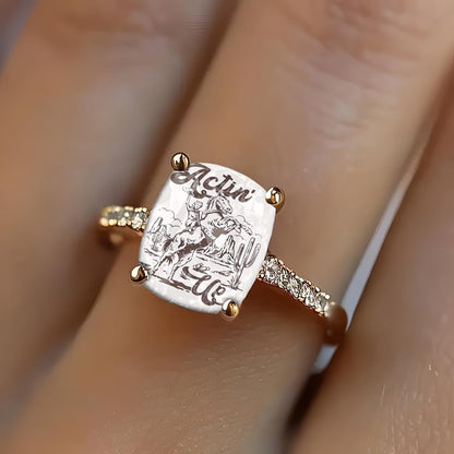 Cowboy Scene Square Ring