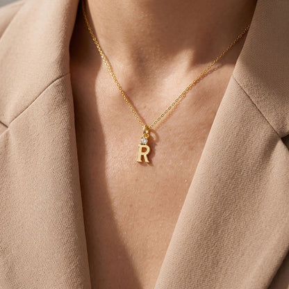 Crystal Initial Pendant