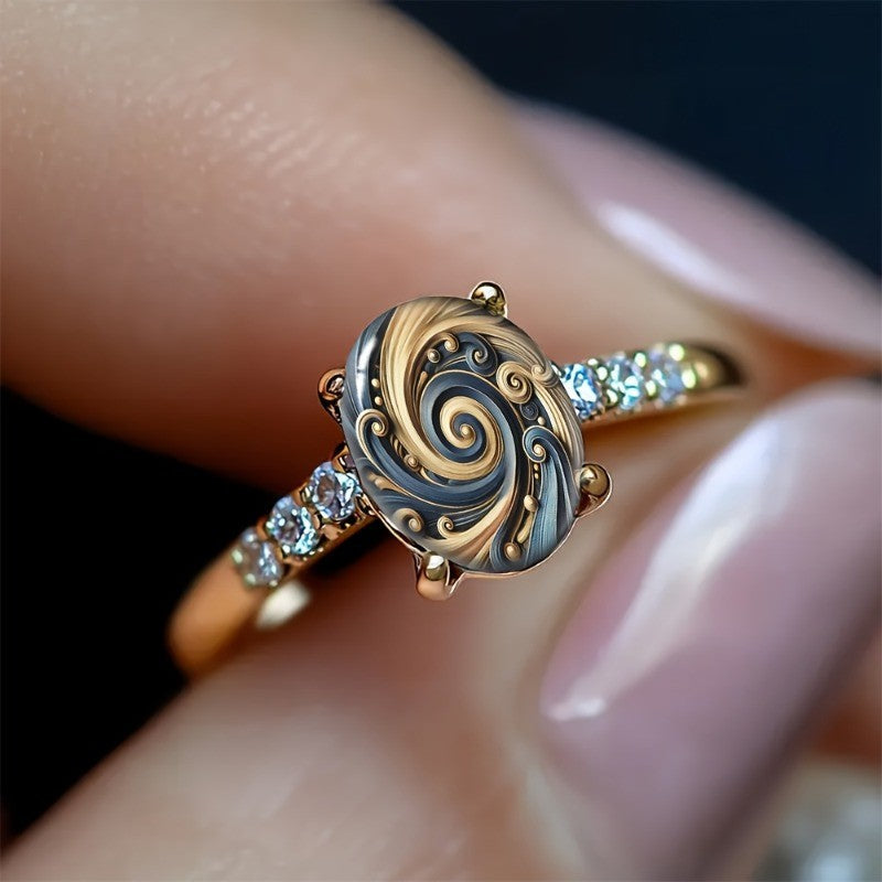 Spiral Swirl Statement Ring