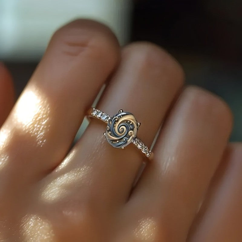 Spiral Swirl Statement Ring